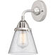 Nouveau 2 Small Cone LED 6.25 inch Polished Chrome Sconce Wall Light in Seedy Glass