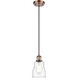 Ballston Ellery LED 5 inch Antique Copper Mini Pendant Ceiling Light in Clear Glass, Ballston