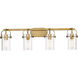 Pilaster 3 Light 35 inch Brushed Brass Bath Vanity Light Wall Light
