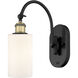 Ballston Clymer 1 Light 5 inch Black Antique Brass Sconce Wall Light