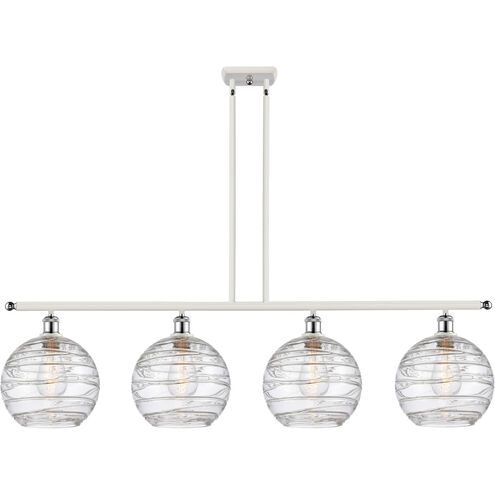 Ballston Deco Swirl LED 48.25 inch White and Polished Chrome Island Light Ceiling Light