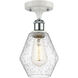 Ballston Cindyrella LED 6 inch White and Polished Chrome Semi-Flush Mount Ceiling Light in Seedy Glass