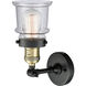 Franklin Restoration Small Canton LED 6 inch Black Antique Brass Semi-Flush Mount Ceiling Light in Seedy Glass, Franklin Restoration