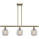 Ballston Belfast LED 36 inch Antique Brass Island Light Ceiling Light in Clear Crackle Glass, Ballston