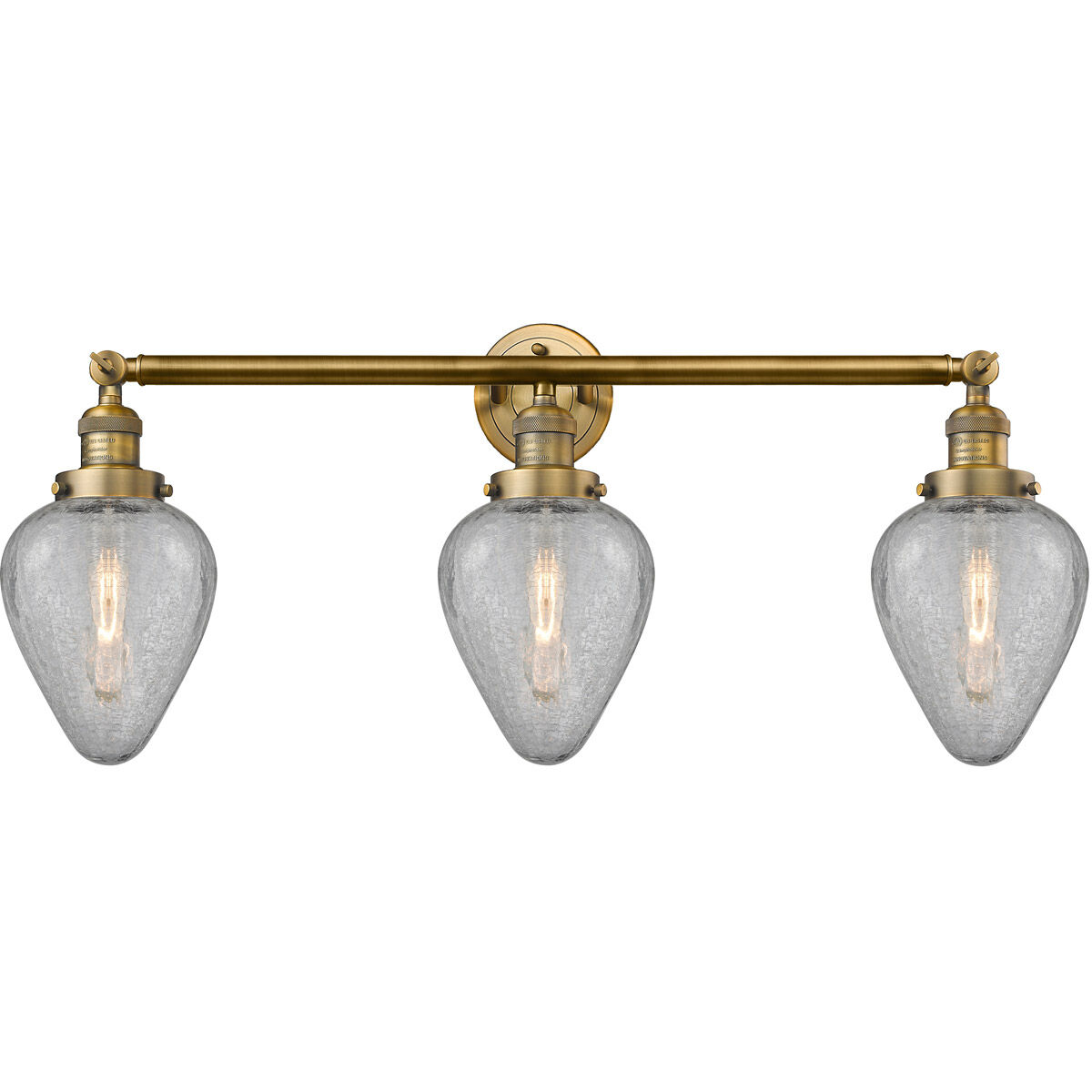 Franklin Restoration Geneseo 3 Light 32 inch Brushed Brass Bath Vanity Light Wall Light, Franklin Restoration