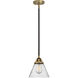 Nouveau 2 Cone 1 Light 7.75 inch Black Antique Brass Mini Pendant Ceiling Light in Incandescent, Seedy