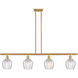 Ballston Norfolk LED 48 inch Satin Gold Island Light Ceiling Light in Clear Glass