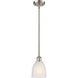 Ballston Brookfield 1 Light 6 inch Brushed Satin Nickel Pendant Ceiling Light in White Glass, Ballston