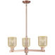 Bridal Veil 3 Light 17.63 inch Antique Copper Chandelier Ceiling Light in Mercury Glass