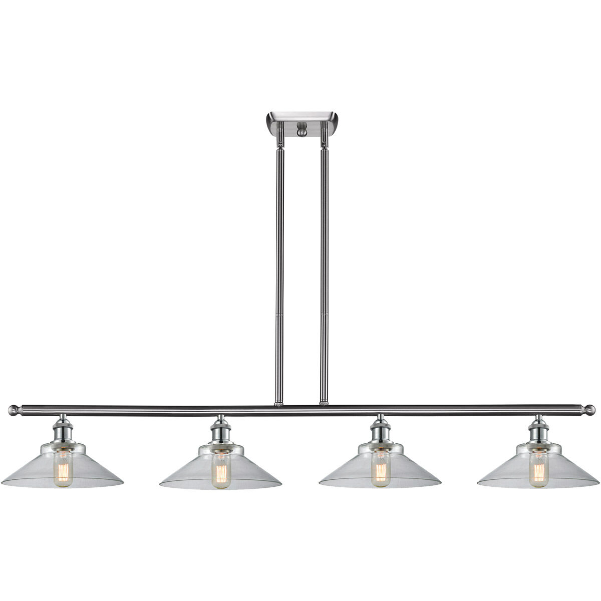 Ballston Orwell LED 48 inch Brushed Satin Nickel Island Light Ceiling Light in Clear Glass, Ballston