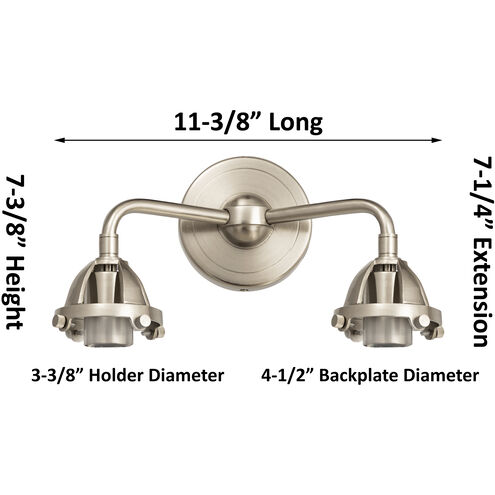 Nouveau 2 Appalachian 2 Light 16 inch Antique Copper Bath Vanity Light Wall Light in Matte Black
