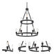 Ballston Saloon 9 Light 30 inch Matte Black Chandelier Ceiling Light in Bulb Not Included, Ballston