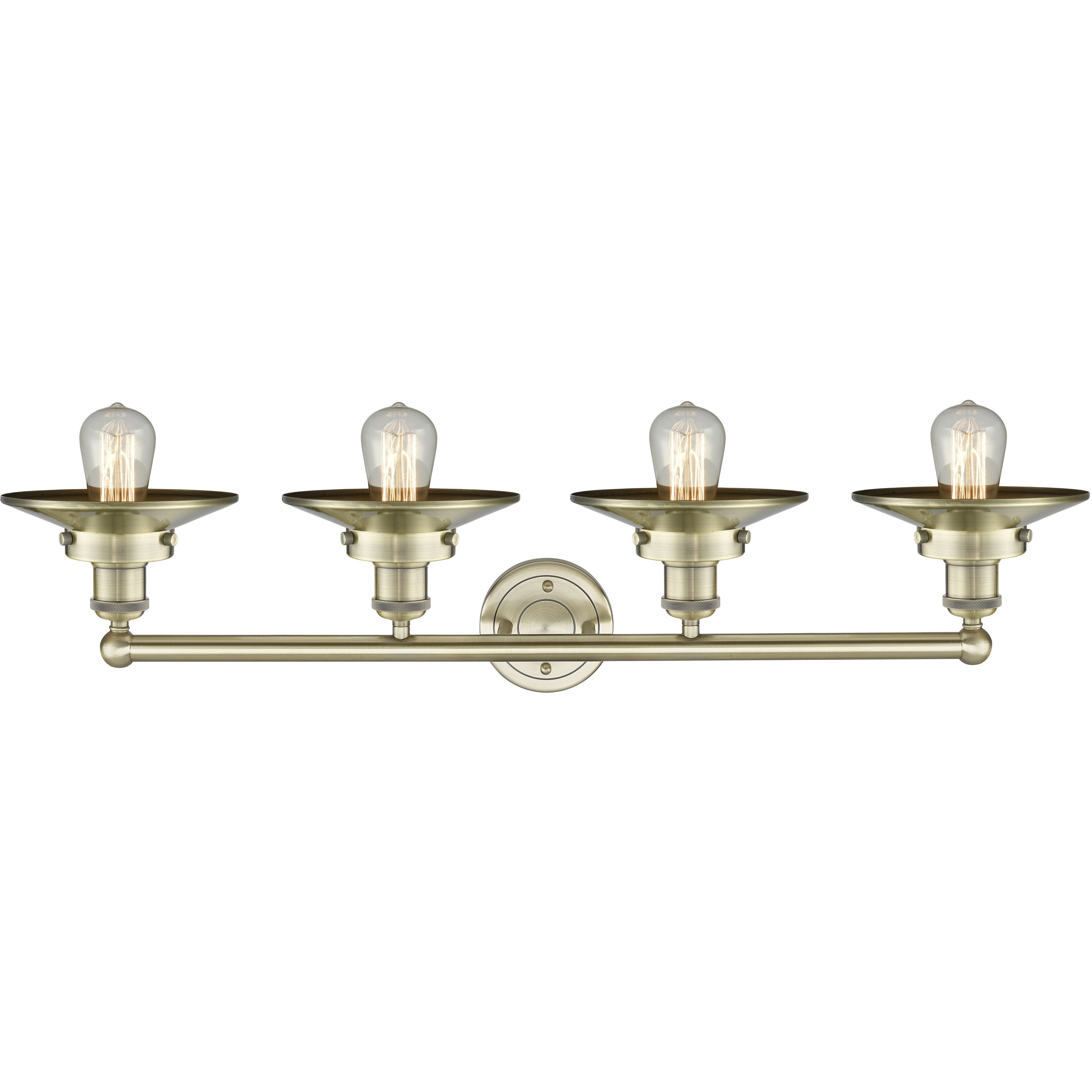 Railroad 4 Light 35 inch Antique Brass Bath Vanity Light Wall Light