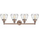 Fulton 4 Light 33.5 inch Antique Copper and Clear Bath Vanity Light Wall Light