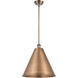 Ballston Cone 1 Light 16 inch Antique Copper Pendant Ceiling Light