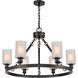 Ballston Saloon 6 Light 30 inch Matte Black Chandelier Ceiling Light in Incandescent, Matte White Glass, Ballston