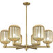 Preston 6 Light 23.88 inch Brushed Brass Chandelier Ceiling Light in Mercury Glass