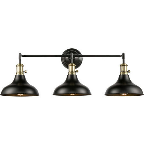 Metro LED 36.63 inch Black Antique Brass Bath Vanity Light Wall Light
