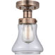 Bellmont 1 Light 6.5 inch Antique Copper Semi-Flush Mount Ceiling Light