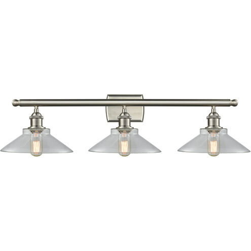 Ballston Orwell 3 Light 26 inch Brushed Satin Nickel Bath Vanity Light Wall Light in Clear Glass, Ballston