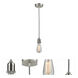 Whitney Bare Bulb 1 Light 2 inch Satin Nickel Mini Pendant Ceiling Light in Zebra, Whitney