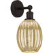 Edison Preston Armed Sconce Wall Light in Oil Rubbed Bronze, Mercury