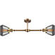 Franklin Restoration Fulton 2 Light 21 inch Brushed Brass Chandelier Ceiling Light in Plated Smoke Glass, Franklin Restoration