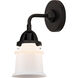 Nouveau 2 Small Canton LED 5.25 inch Matte Black Sconce Wall Light in Matte White Glass