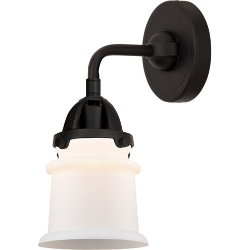 Nouveau 2 Small Canton LED 5.25 inch Matte Black Sconce Wall Light in Matte White Glass