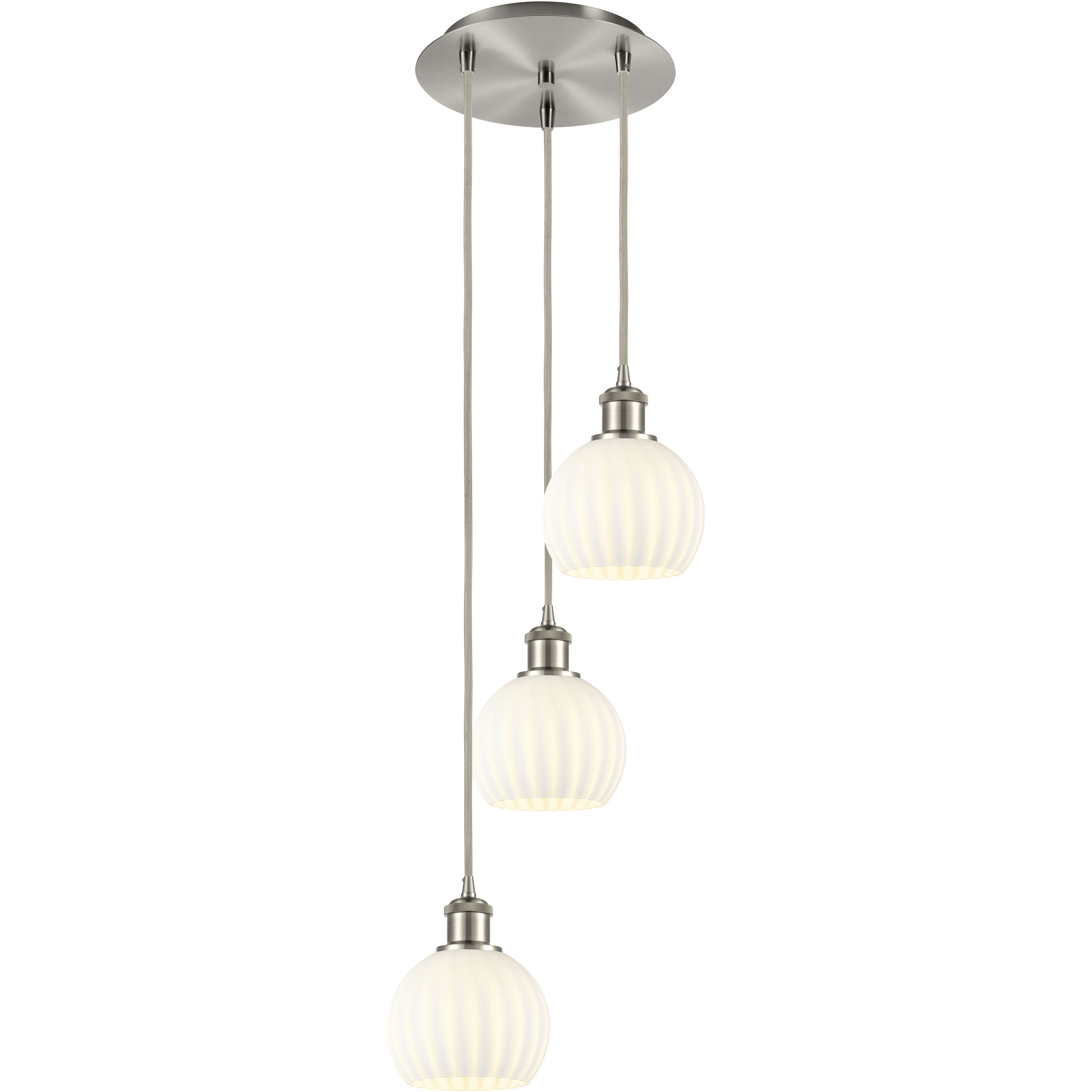Ballston White Venetian 3 Light 12.50 inch Pendant