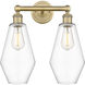 Cindyrella 2 Light 16 inch Brushed Brass and Clear Bath Vanity Light Wall Light