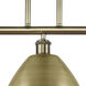 Ballston Dome 3 Light 39 inch Antique Brass Island Light Ceiling Light