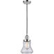 Franklin Restoration Bellmont LED 6 inch Polished Chrome Mini Pendant Ceiling Light in Seedy Glass, Franklin Restoration