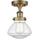 Olean 1 Light 6.5 inch Brushed Brass Semi-Flush Mount Ceiling Light