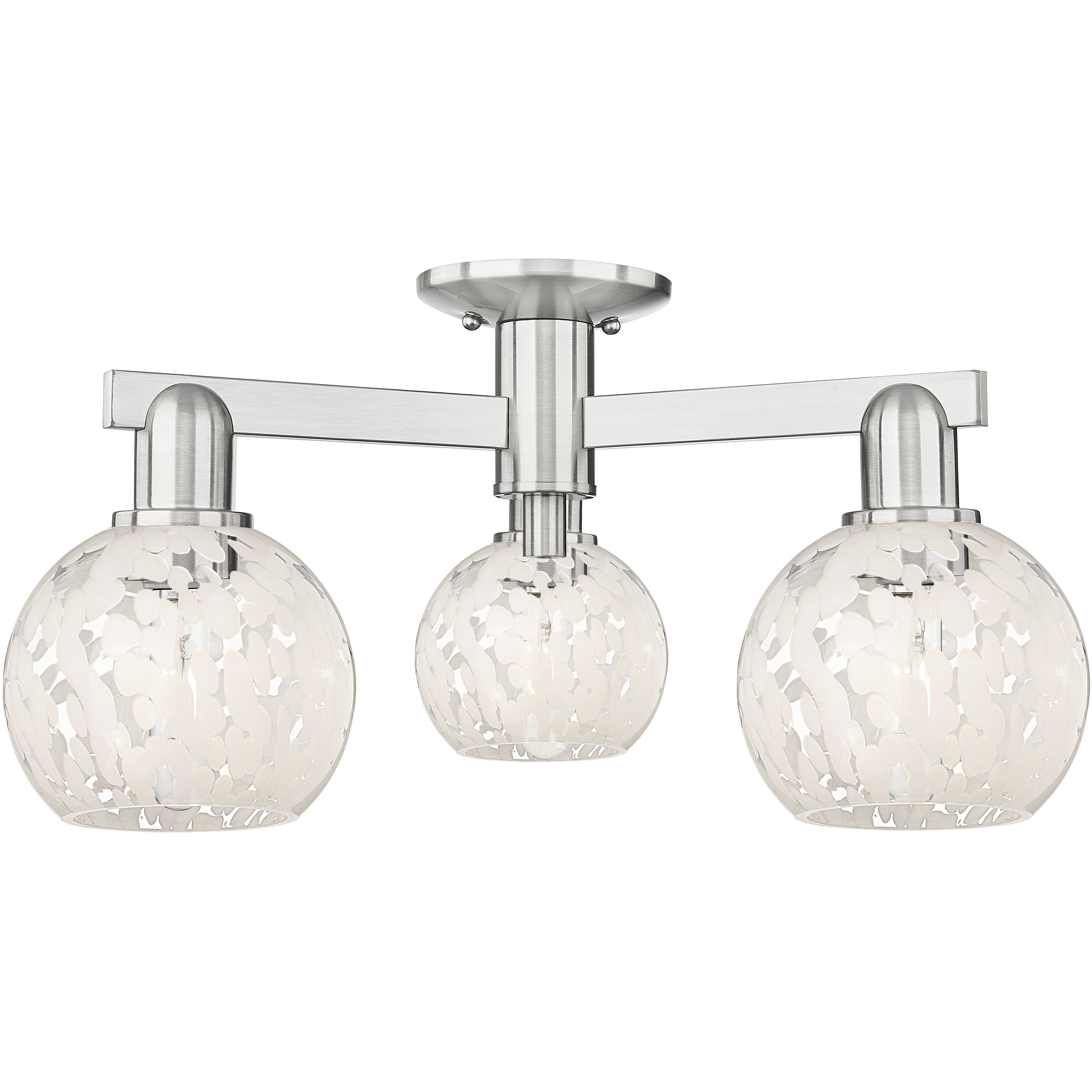 Arcadia White Mouchette 3 Light 23.25 inch Semi-Flush Mount