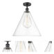 Edison Berkshire 1 Light 16 inch Matte Black Semi-Flush Mount Ceiling Light in Clear Glass