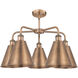 Ballston Cone 5 Light 26 inch Antique Copper Chandelier Ceiling Light