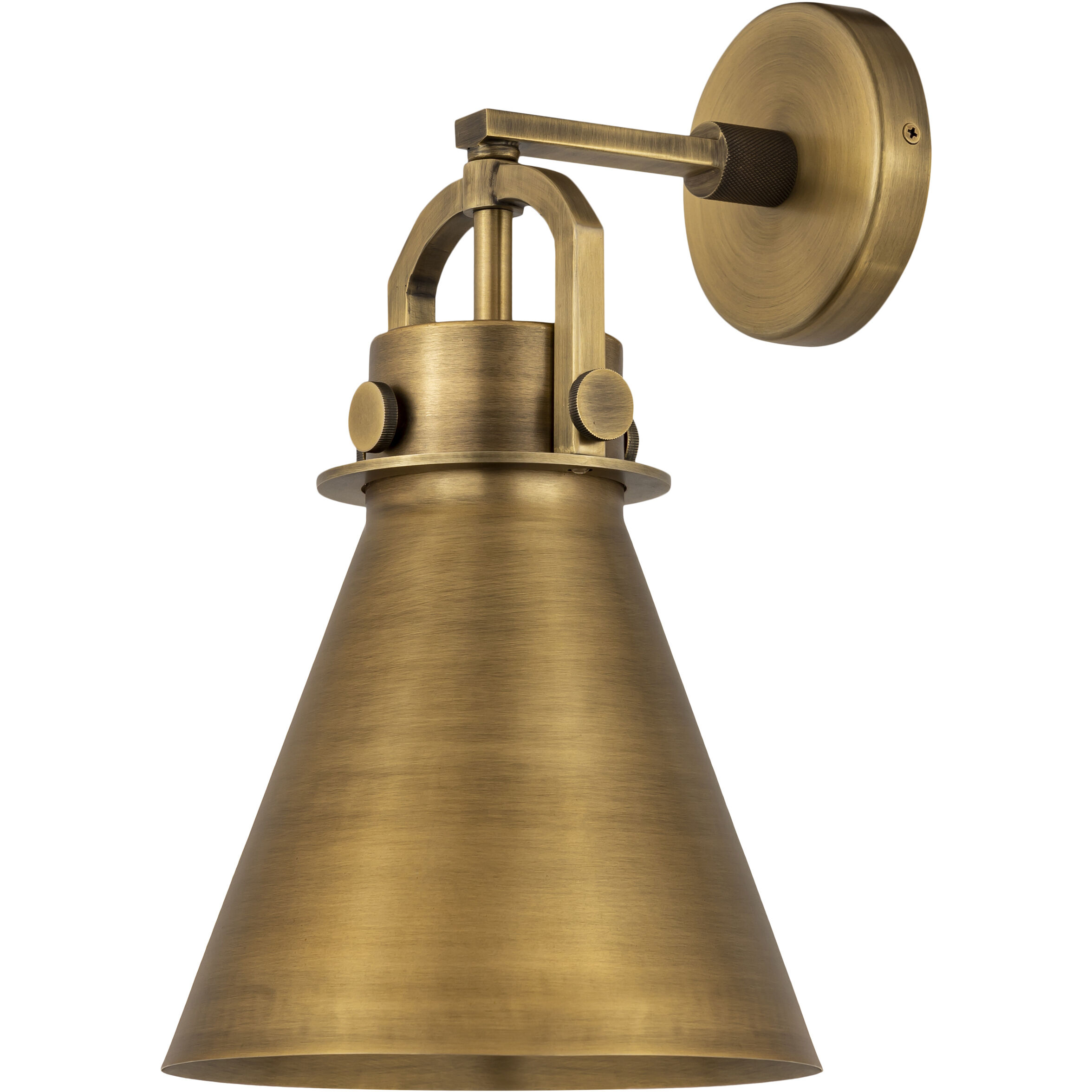 Newton Cone 1 Light 8 inch Brushed Brass Sconce Wall Light