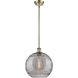 Ballston Athens Deco Swirl 1 Light 12 inch Antique Brass Stem Hung Mini Pendant Ceiling Light