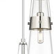 Milan 3 Light 11.88 inch Polished Nickel Multi Pendant Ceiling Light in Clear Glass