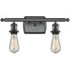 Ballston Bare Bulb 2 Light 16 inch Matte Black Bath Vanity Light Wall Light, Ballston