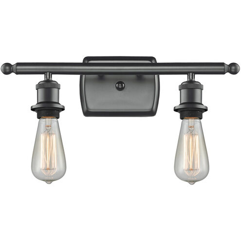 Ballston Bare Bulb 2 Light 16 inch Matte Black Bath Vanity Light Wall Light, Ballston