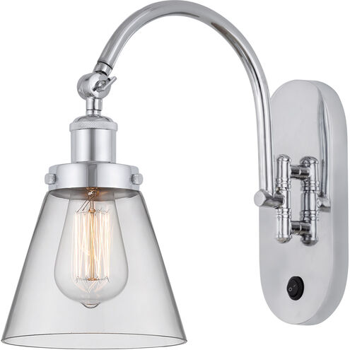 Franklin Restoration Cone LED 6.25 inch Polished Chrome Sconce Wall Light in Clear Glass