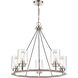 Mila LED 29 inch Black Satin Nickel Chandelier Ceiling Light in Clear Glass