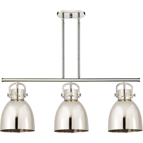 Newton Bell 3 Light 42 inch Polished Nickel Island Light Ceiling Light