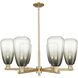 Brookhaven Almond 6 Light 23.88 inch Champagne Bronze Chandelier Ceiling Light in Slate Glass