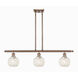 Ballston White Mouchette 3 Light 36 inch Antique Copper Stem Hung Island Light Ceiling Light