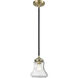 Nouveau Bellmont LED 6 inch Black Polished Nickel Mini Pendant Ceiling Light in Seedy Glass, Nouveau
