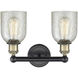 Caledonia 2 Light 14 inch Black Antique Brass and Mica Bath Vanity Light Wall Light