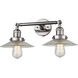 Franklin Restoration Halophane LED 9 inch Polished Nickel Bath Vanity Light Wall Light in Clear Halophane Glass, Franklin Restoration